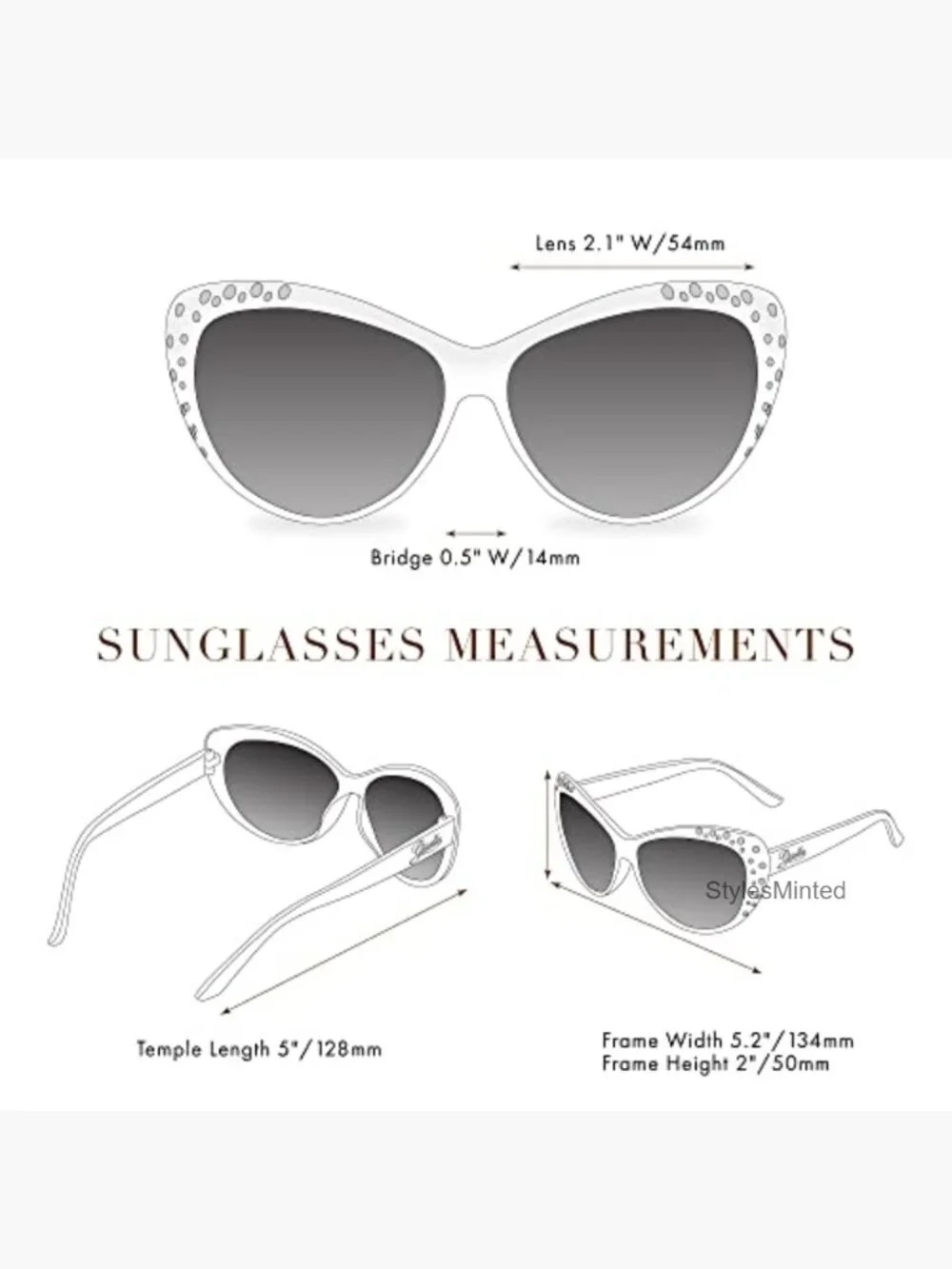 Retro Cat Eye Rhinestone Sunglasses for Girls Age 6-14